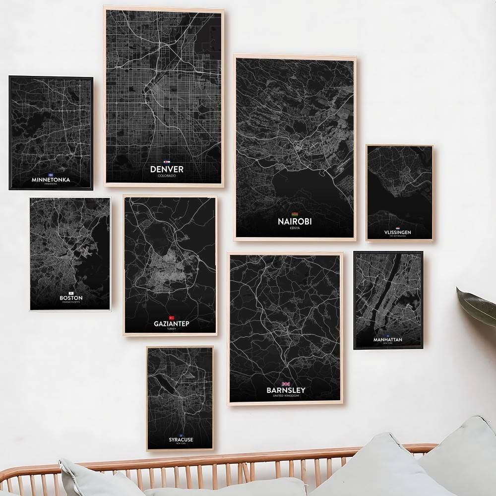 Custom Map Poster - Paris Londra New York ÖZEL Şehir