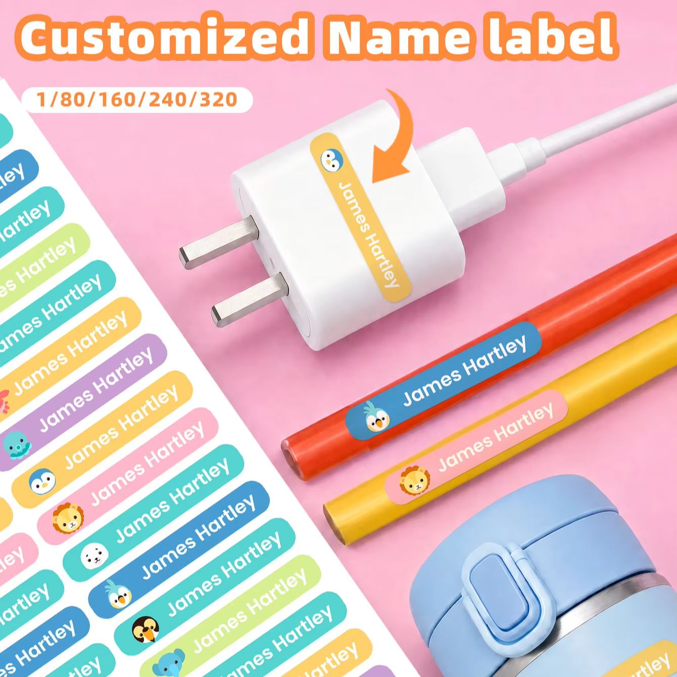 Personalized Name Box - 1-320 Adet Özel Çizgi Film İsim