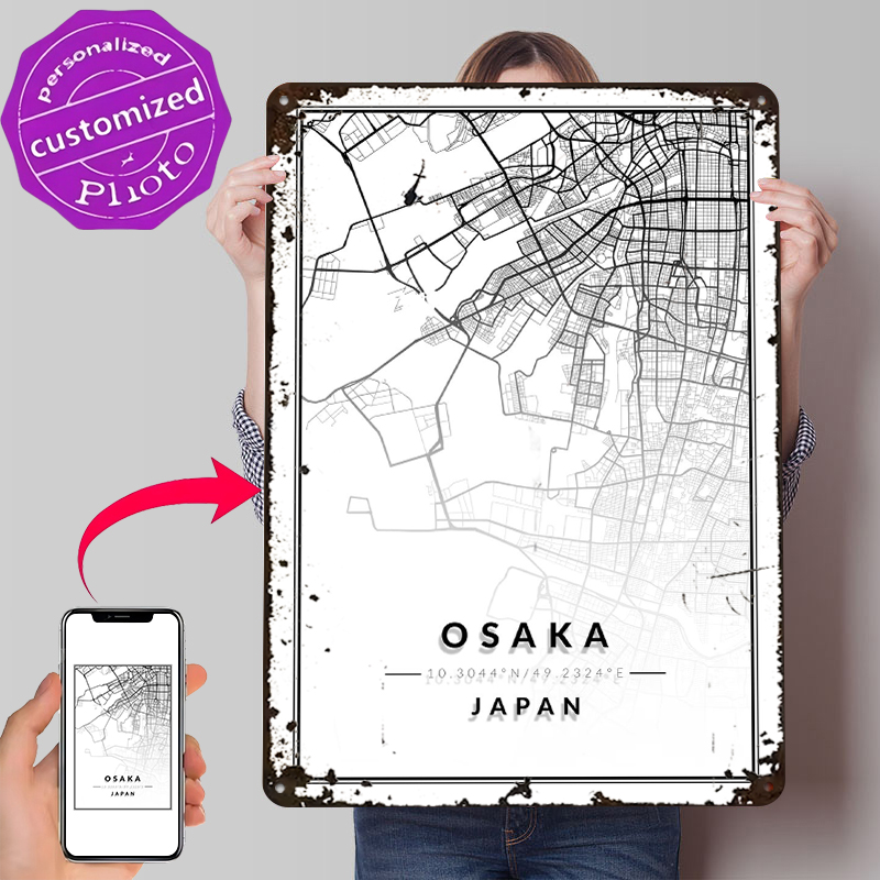 Osaka Haritası 3D Doku Baskılı - Custom Map Poster incelemesi ve fiyatı