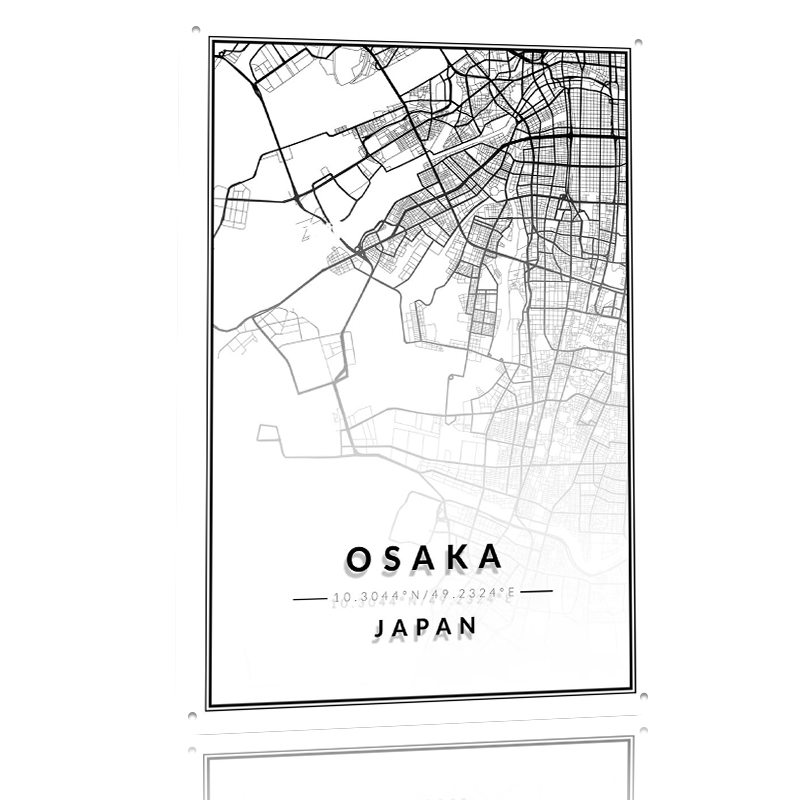 Osaka Haritası 3D Doku Baskılı - Custom Map Poster incelemesi ve fiyatı