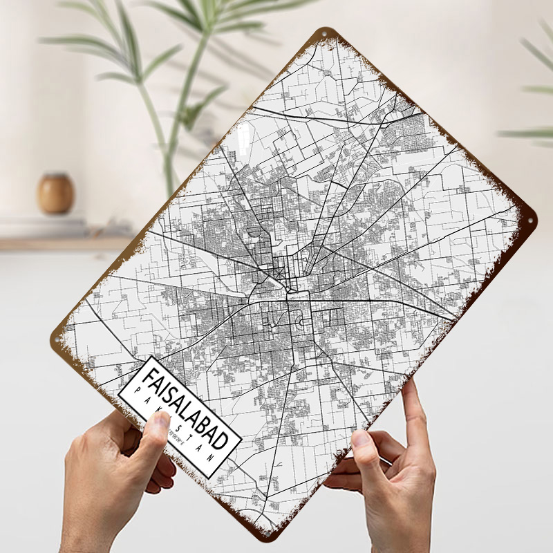 Faisalabad Şehir Haritası Paki - Custom Map Poster incelemesi ve fiyatı
