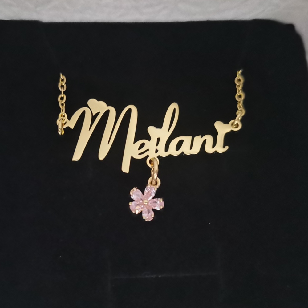 LeeChee çiçek zirkon küçük kol - Name Necklace Custom incelemesi ve fiyatı