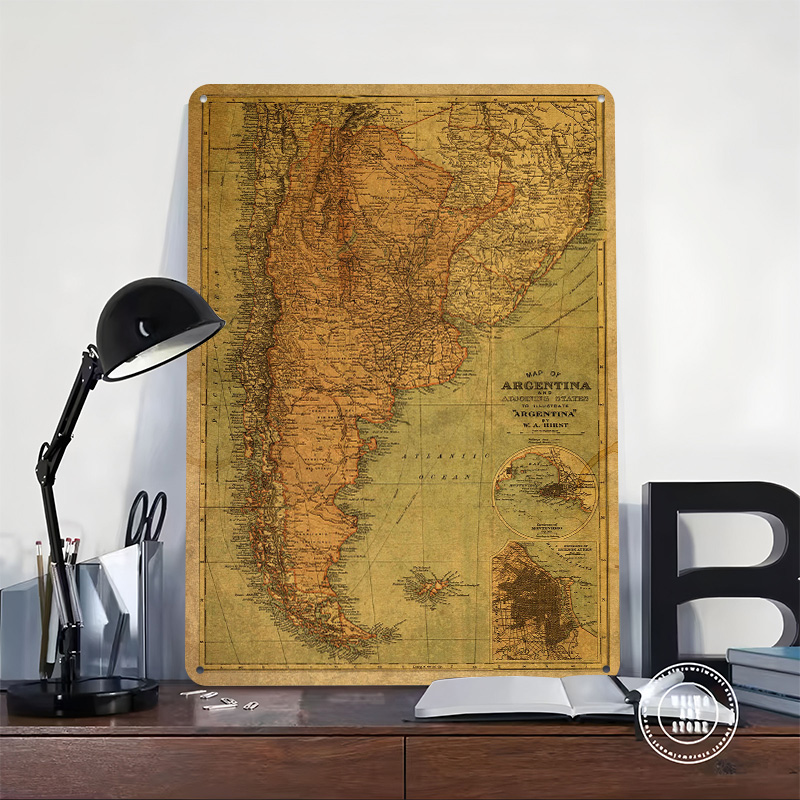 Arjantin'in Vintage Haritası T - Custom Map Poster incelemesi ve fiyatı