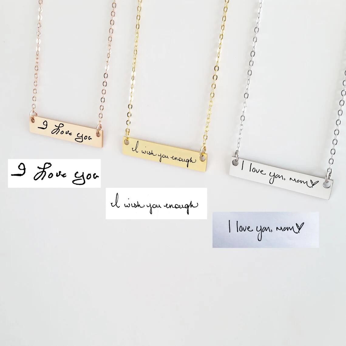 Actual Handwriting Bar Necklac - Handwriting Necklace Bar incelemesi ve fiyatı