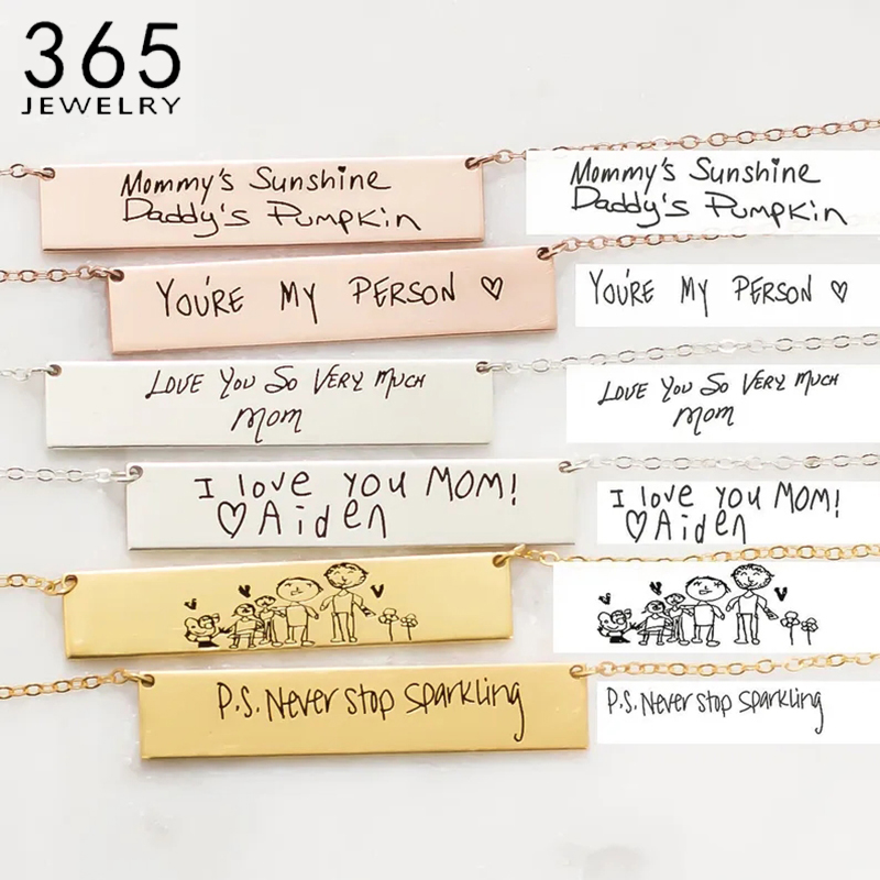 Özel el yazısı adı Bar kolye k - Handwriting Necklace Bar incelemesi ve fiyatı