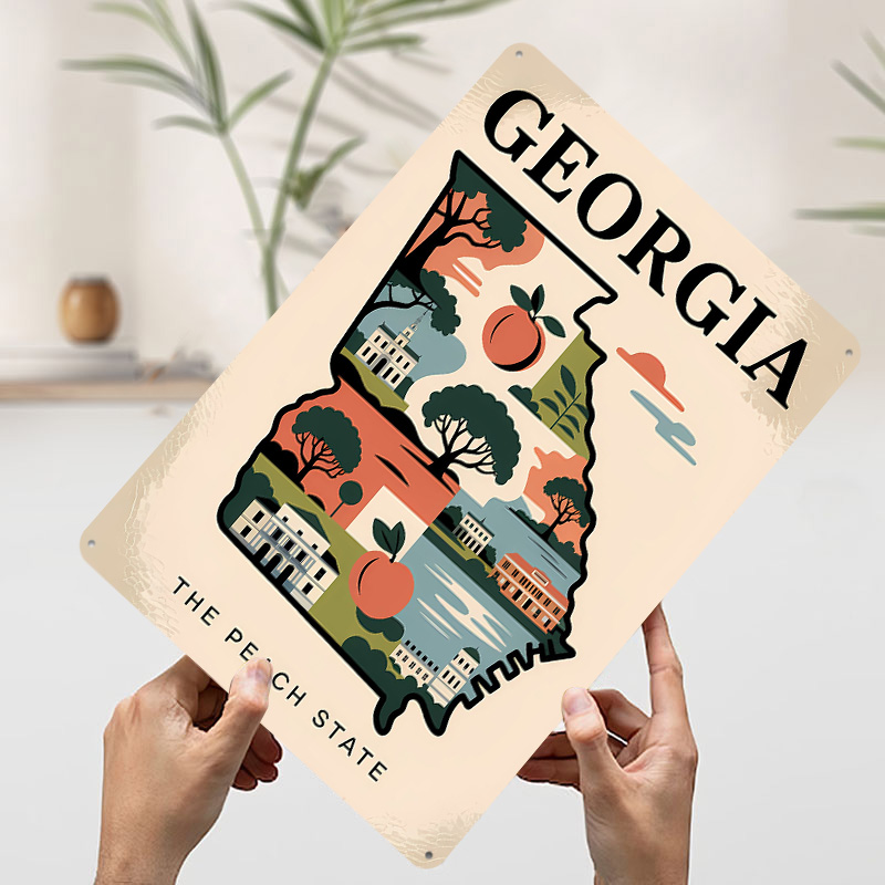 Georgia: Şeftali Eyaleti Resim - Custom Map Poster incelemesi ve fiyatı