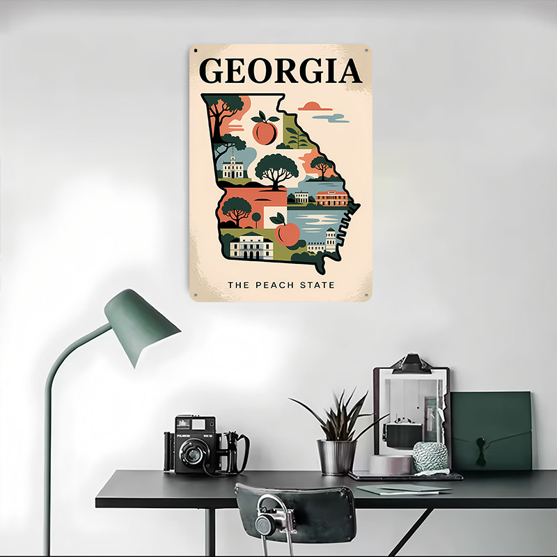 Georgia: Şeftali Eyaleti Resim - Custom Map Poster incelemesi ve fiyatı