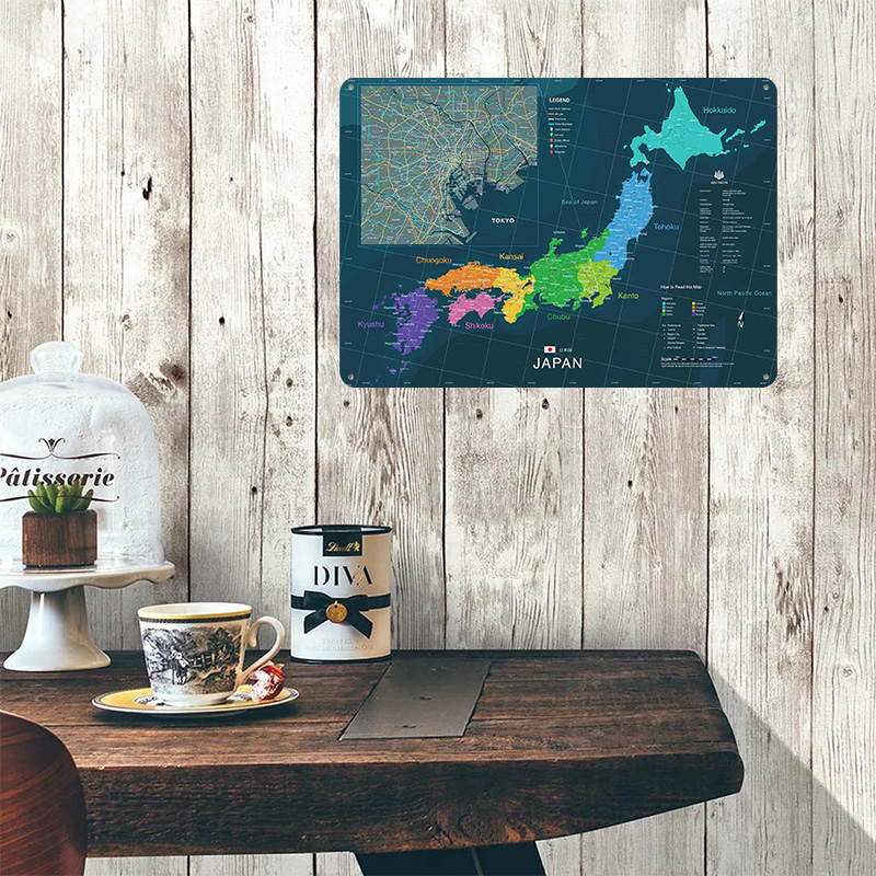 Japonya ve Tokyo Haritası Post - Custom Map Poster incelemesi ve fiyatı