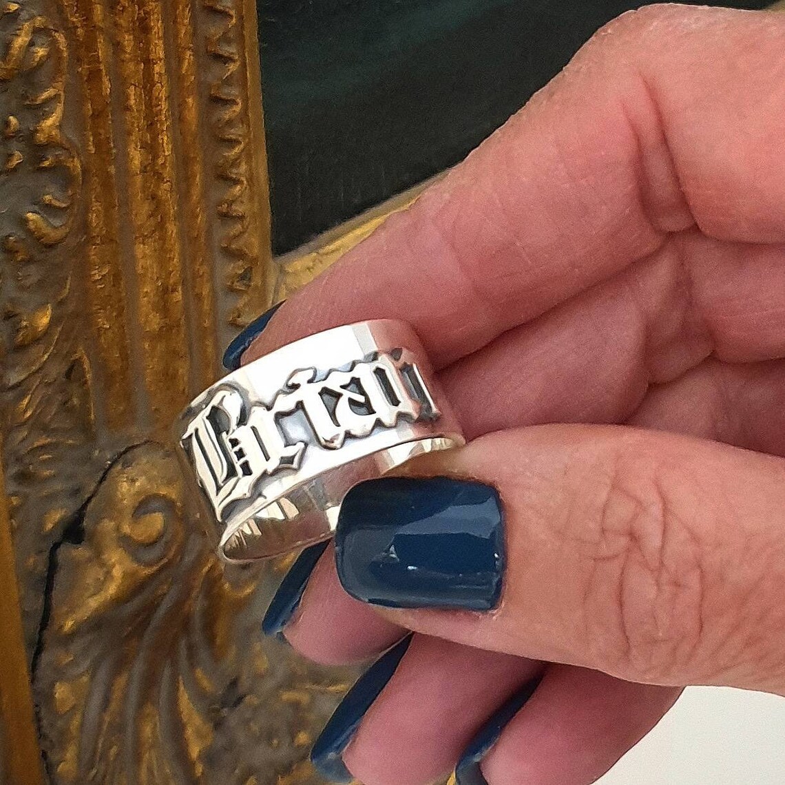 12 MM erkek Gotik Yüzükler Kiş - Initial Ring Custom incelemesi ve fiyatı