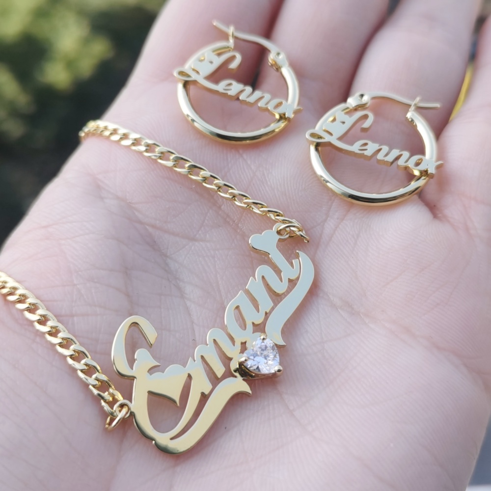 LeeChee kalp zirkon özel adı m - Name Necklace Custom incelemesi ve fiyatı